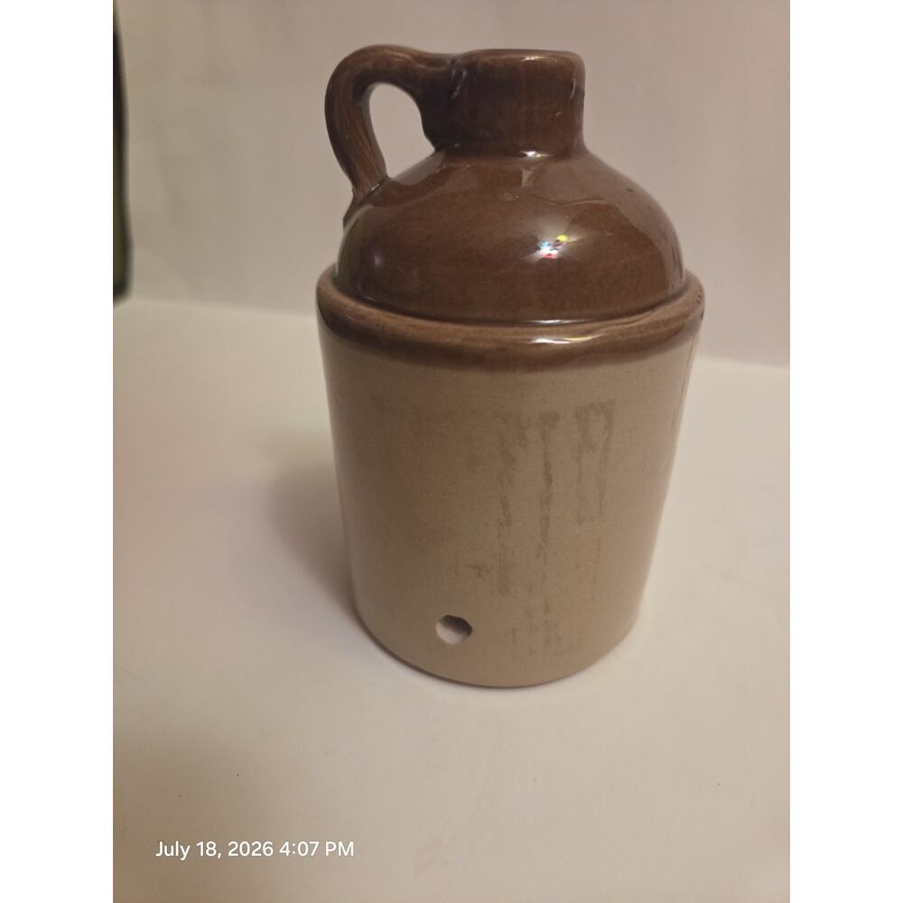 Platte Valley Straight Corn Whiskey 1/2 Pint Beige Stoneware Jug Liquor Bottle - Picture 4 of 4